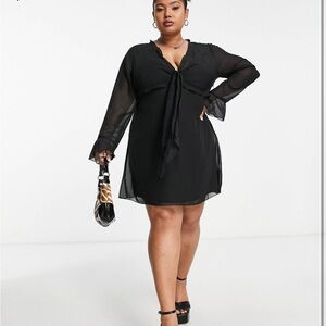 SHEER Black Chiffon Dress